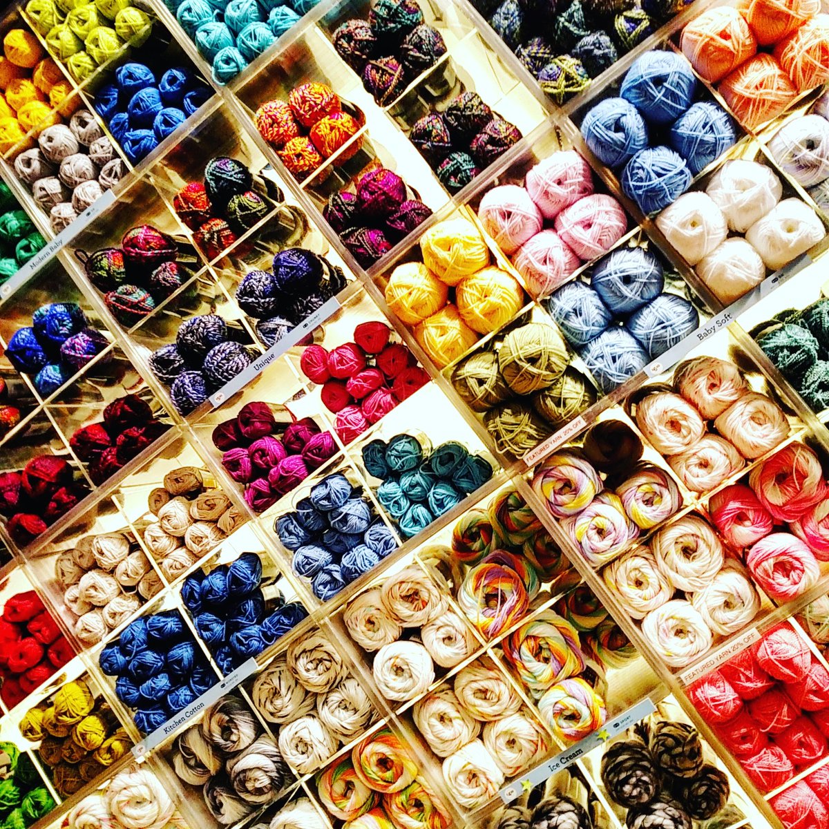 lbystudio's tweet photo. Come on in to #lbystudio &amp; check out this whole wall of baby #yarn on SALE! #lbys #yarnsale https://t.co/etfLEac1jP