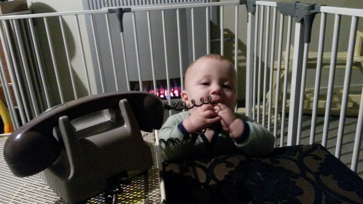 Not sure he knows how to use this phone #mylittlebuddy