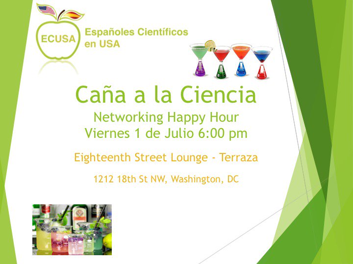 comunidadECUSA's tweet photo. ¿En DC el próximo 1 de julio? No te pierdas el evento de networking organizado por #ECUSADC #CañaALaCiencia https://t.co/YQf1LUFCLm