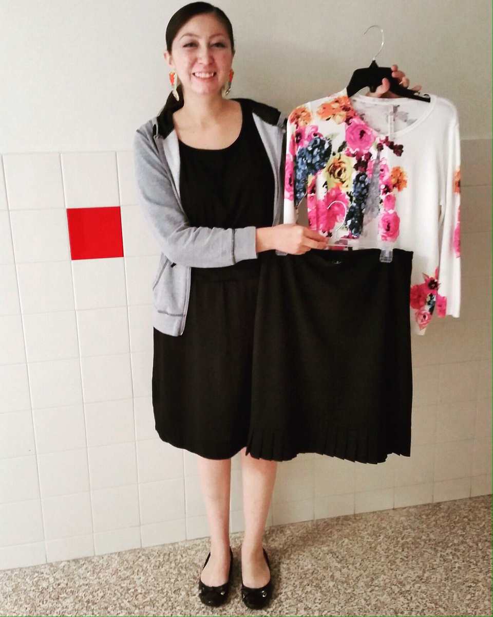 GrnCntryWorks's tweet image. Cheyela showing off her new work outfit from @DFSTulsa