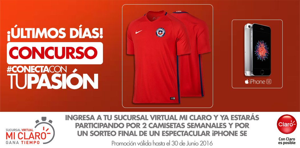 miclaro_cl's tweet photo. Últimos Días | No te quedes fuera y participa en nuestro #Concurso #ConectaConTuPasión 😉 https://t.co/ylvLy148TD