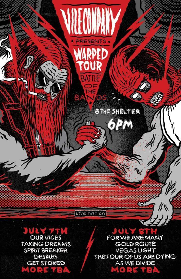 helpless_hearts's tweet photo. We've been added to the @VansWarpedTour battle of the bands July 8th presented by @vilecompany ! https://t.co/Uq2niYPx11