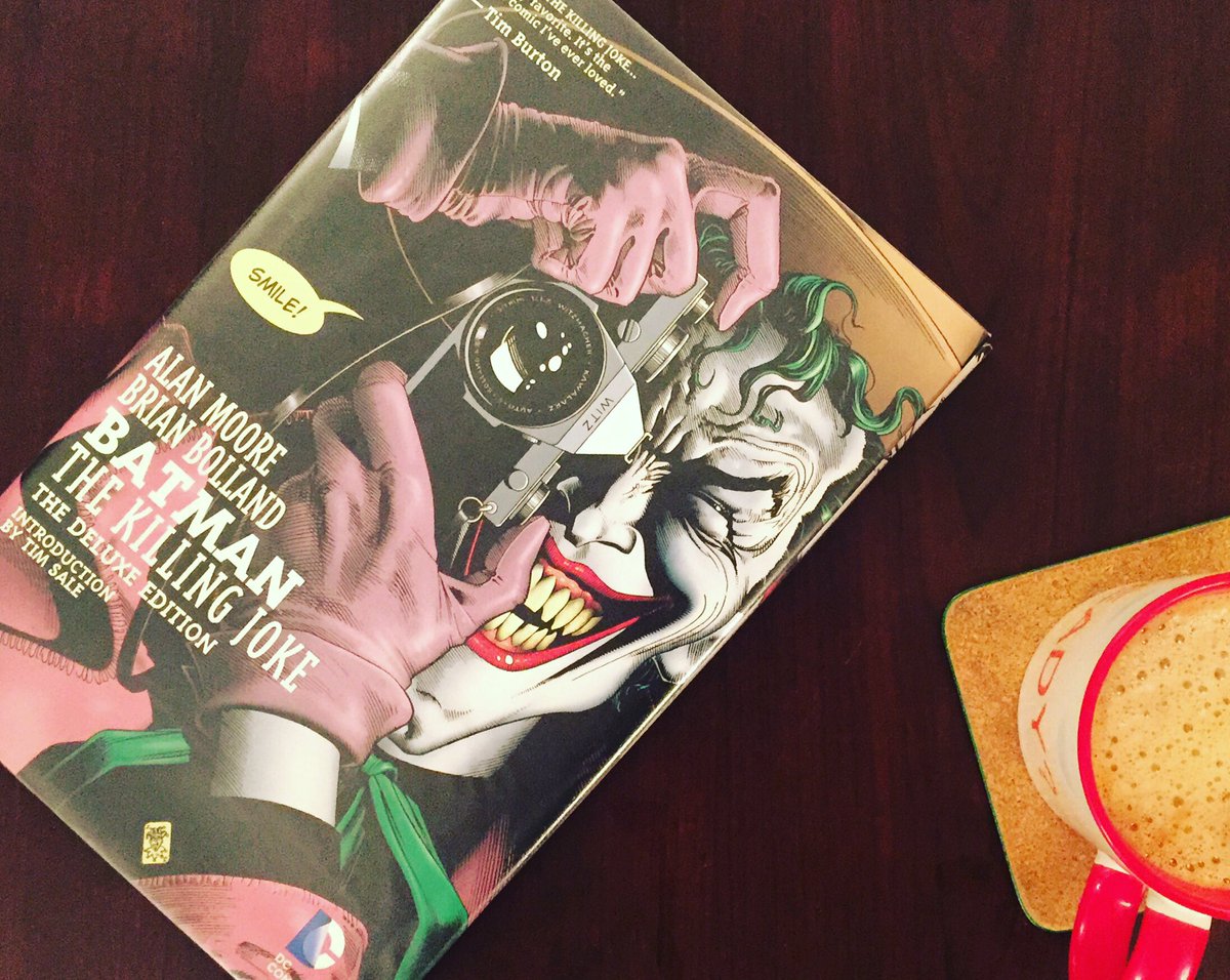 HafsaBhatty's tweet photo. Keeping it classy with a cup of coffee. #Batman #TheJoker #LhrLibrary https://t.co/KGsWxejhVF