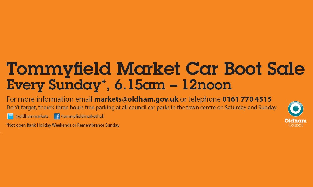 Fancy making a bit of extra cash? The Tommyfield Car Boot is back this Sunday! ow.ly/O8xy301qG8A #LoveOldham