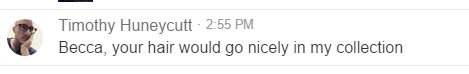 tina__bear's tweet photo. Today in the chat room at work... #yikes #runfastbecca
CC: @timothuney @beccarozman https://t.co/76RR9TGTbA