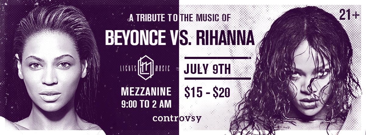 mezzanineSF's tweet photo. JULY 9th.
@controvsy &amp; @Lights3Music. 
@Beyonce vs. @rihanna.
no remixes. all originals. - https://t.co/KxktvFGSuy https://t.co/e9FvvxM2Kp