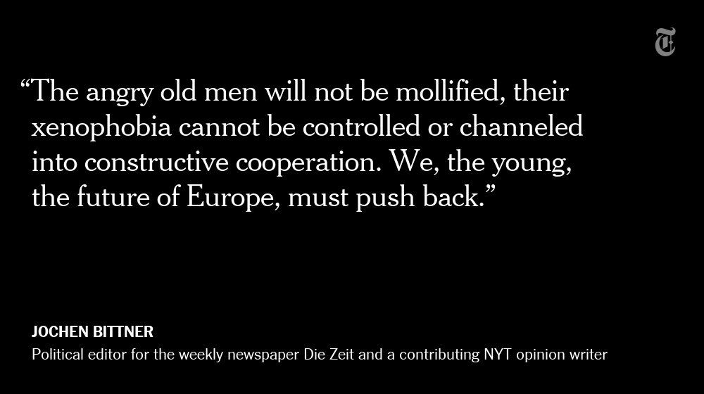 nytimes's tweet photo. Brexit and Europe’s angry old men https://t.co/9U9avZTndN via @nytopinion https://t.co/IEUJammSJe