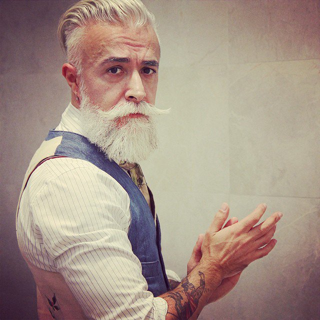 Alessandro Manfredini - #beard #beardstyle #beardman #bearded #beardoil  #mustache #mustachewax #silver #dandy #model #moda #fashion #fashionblogger  #iconic #cool #tattoo #oldschooltattoo #oldschool #gentleman #bag  #instagood #follow4follow #love #pic ...