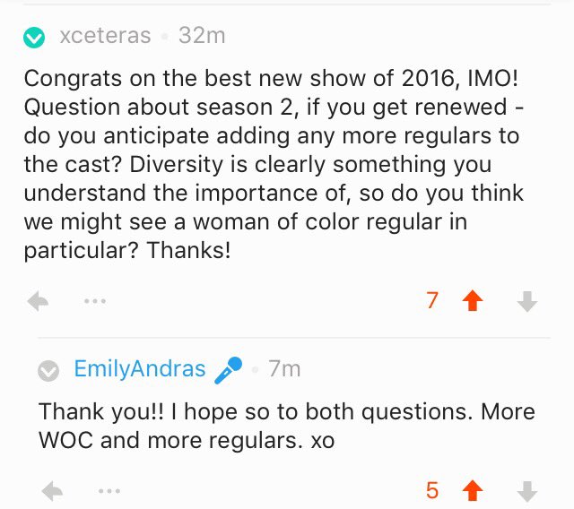 GoAFemslash's tweet photo. Thank you @emtothea for your commitment to diversity. #morewoc #lgbtqia @WynonnaEarp https://t.co/woSRMXoGNr