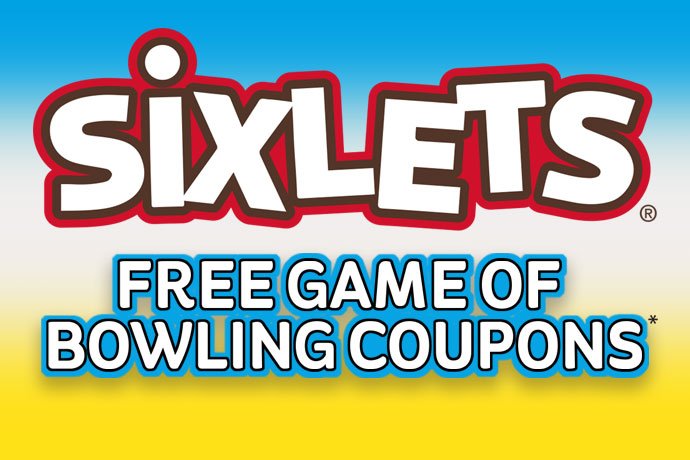 GoBowlingdotcom's tweet image. Look for free game coupons on select packages of @Sixlets Chocolatey Candy at your local retailers!