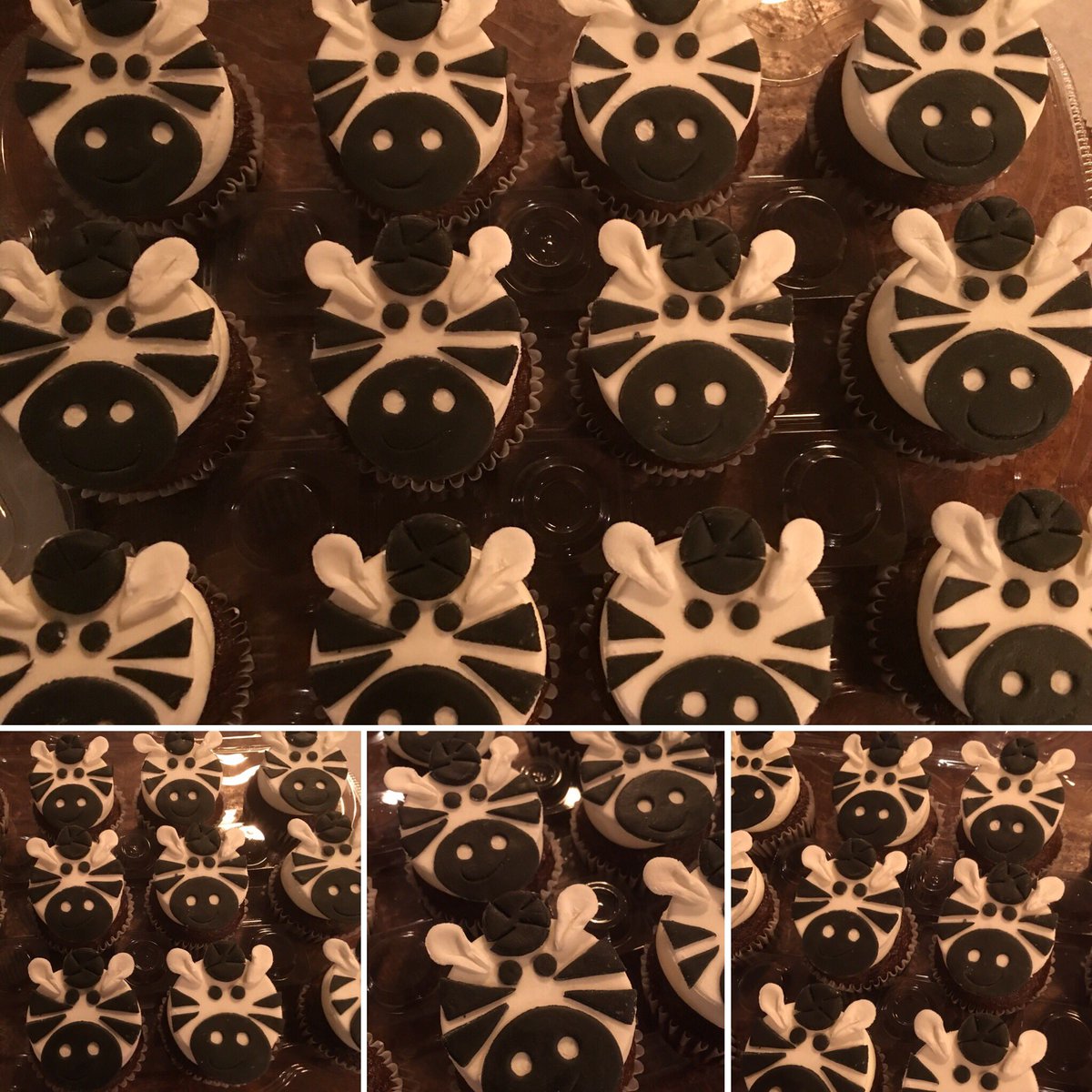 What's black, white and red all over?
Zebra themed cupcakes.