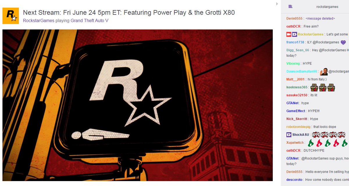 RockstarGames's tweet photo. [LIVE]
Playing #GTAOnline's new POWER PLAY Mode w/ community guests
https://t.co/FkraOmtO33
https://t.co/ZY95YSwT2Z https://t.co/wIZuxdILeH