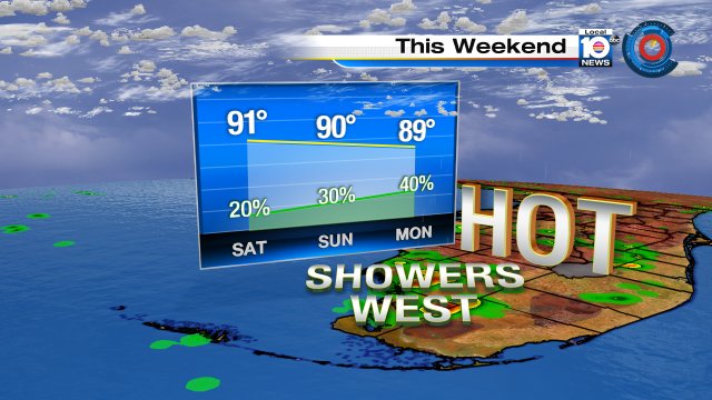 The final weekend of June will be seasonable, with temperatures climbing toward the lower 90s druing the afternoon. https://t.co/fZ495r8dFr