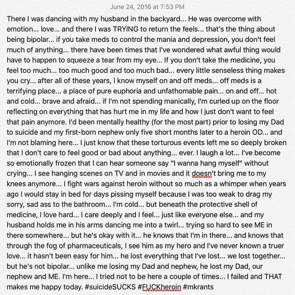 insidemichele's tweet photo. #bipolar #mentalillness #mentalhealth #manic #surviving #suicideSUCKS #ST4Y #shareyourstory #themetoomovement https://t.co/Fvb4nh3GPd