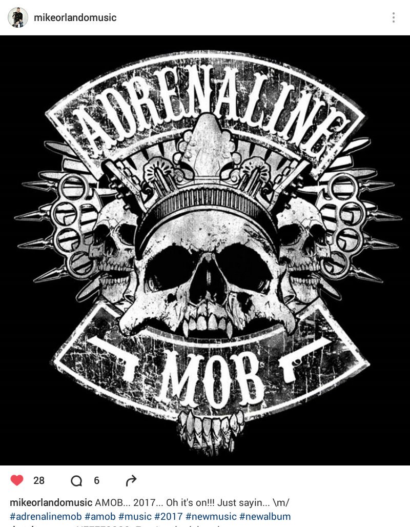 AMobFP's tweet image. 2017! !! New @AdrenalineMob album! !!! ( via @MikeOrlando1 Instagram )