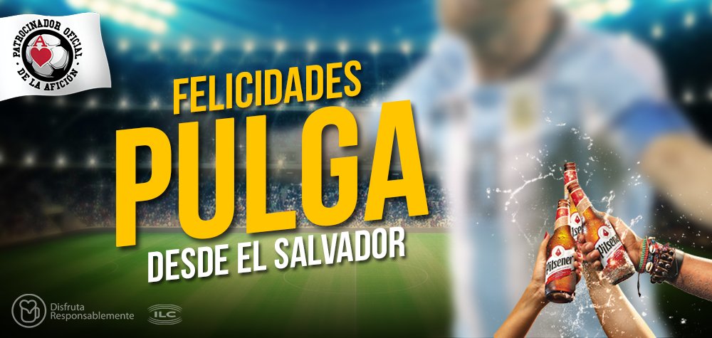 Felicidades #Messi29 desde #ElSalvador. Si llegamos a 100 RT´s todos se llevan 5 entradas al #MegaEventoPilsener.