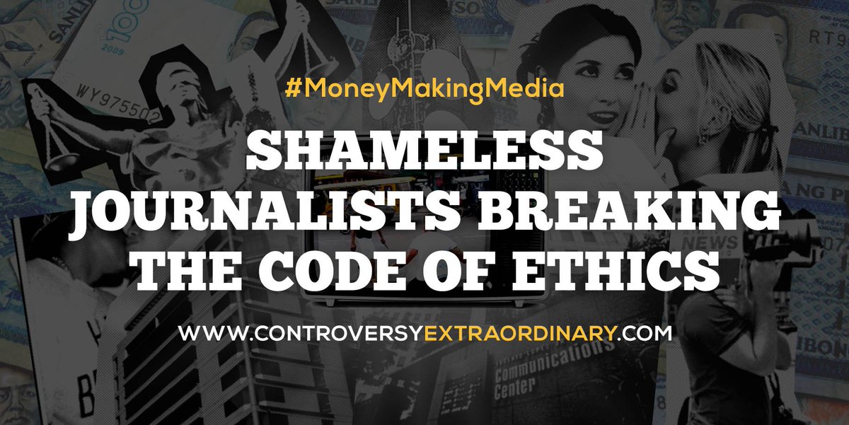 JhonReid002's tweet photo. #MoneyMakingMedia: Read and share: "Shameless Journalists Breaking the Code of Ethics"

https://t.co/d1IKbSoPdy https://t.co/qbIoEbxTHl