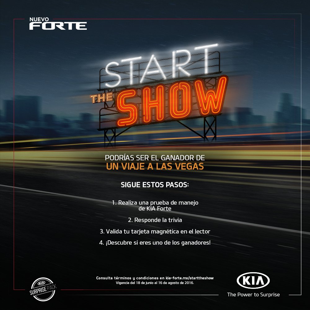 KiaMexico's tweet photo. Start the show con #KiaForte en Las Vegas. Visita nuestros stands y no te quedes sin participar. https://t.co/hBmLwT69OX