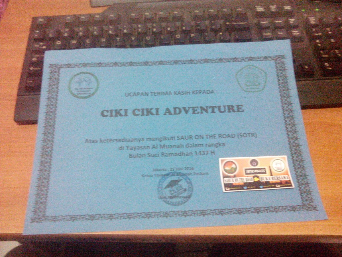 Terima kasih kepada <a href="/CikiCiki_Adv/">CIKICIKI ADVENTURE</a> yang telah meramaikan SOTR 2016 di Yayasan kami