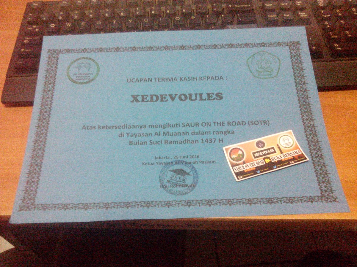 Terima kasih kepada #XEDEVOULES yang telah meramaikan SOTR 2016 di Yayasan kami