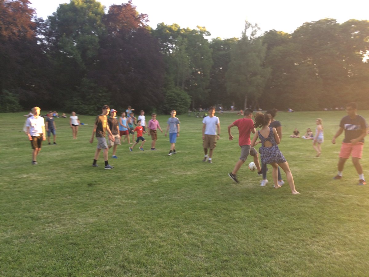 Can't have a first day in Munich without soccer. TJ - Klenze friendly game. #We came for the sports.