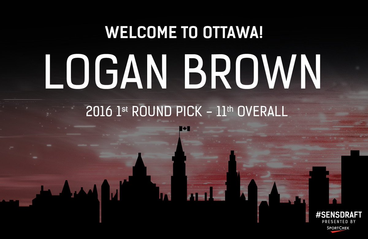 Senators's tweet photo. With the 11th pick in the 2016 #NHLDraft the #Sens select Logan Brown. https://t.co/AVigJ2jqLz