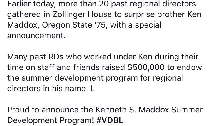 officialsigep's tweet photo. Proud to announce the Kenneth S. Maddox Summer Development Program! #VDBL https://t.co/e2bQGCVzeA