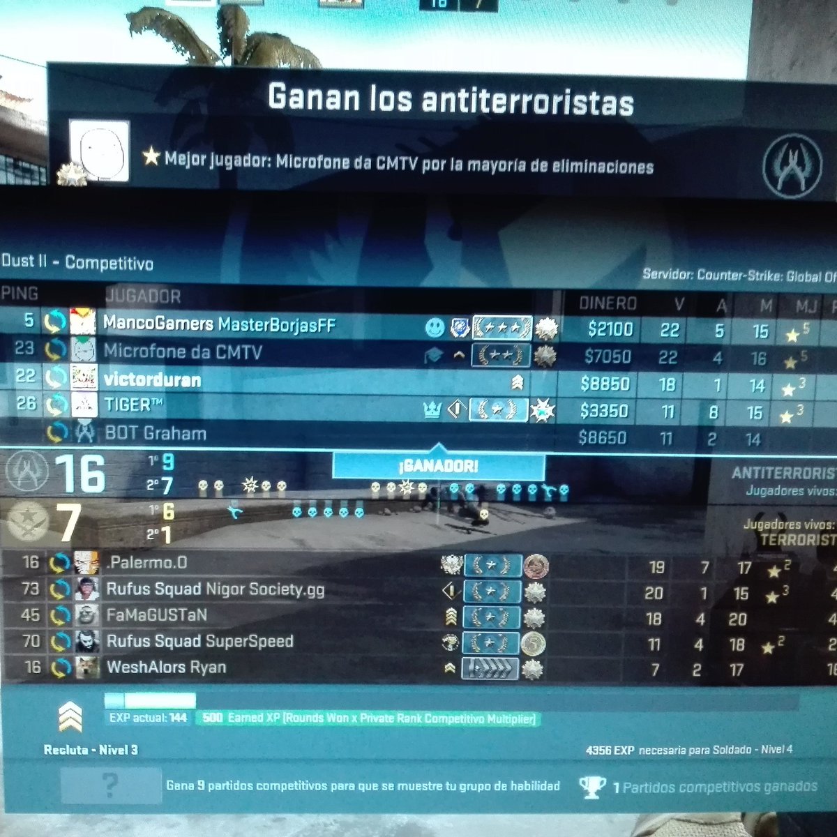 victor_duran_17's tweet photo. Primera partida competi con @BorjasFF  #csgo #VamoACalmarno #noestamal https://t.co/zONy3Zbuse