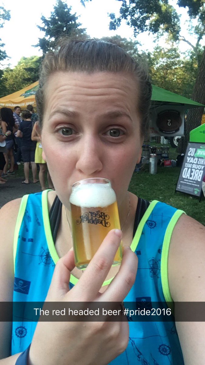 MissCoryLynn's tweet photo. The @kathygriffin beer! #pride2016 #mnpride #Finnigans #beerbabbler #redheadedrooster https://t.co/t1867fDMVq