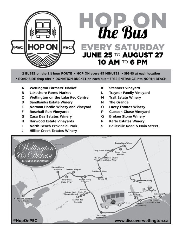 studiohousePEC's tweet photo. Wellington! check out our hop on/off bus route around hood. #pec #countyup #princeedwardcounty https://t.co/j4XpND9M4Y
