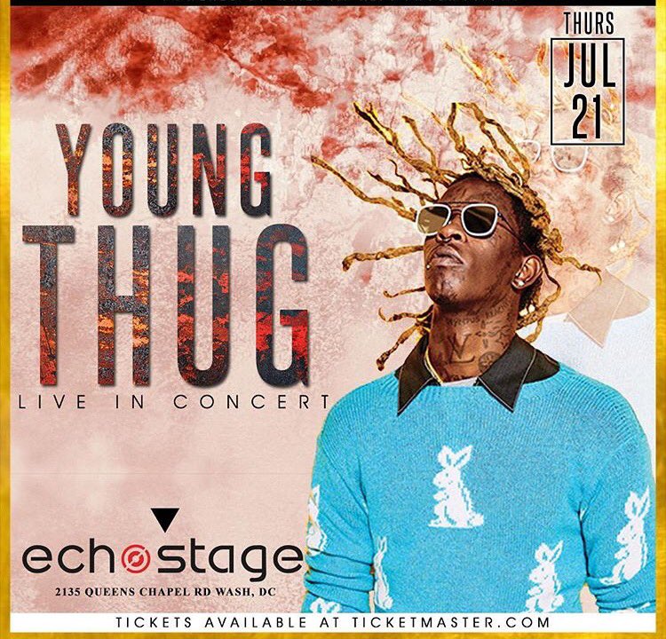 Young Thug performing LIVE in concert on Thursday July 21st at Echostage in Wash DC. Go to ticketmaster.com