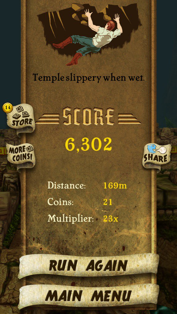 GalaWilliams's tweet photo. I got 6,302 points while escaping from demon monkeys. Beat that! https://t.co/LHEPK67rCR #TempleRu https://t.co/rEpgFA0IJG