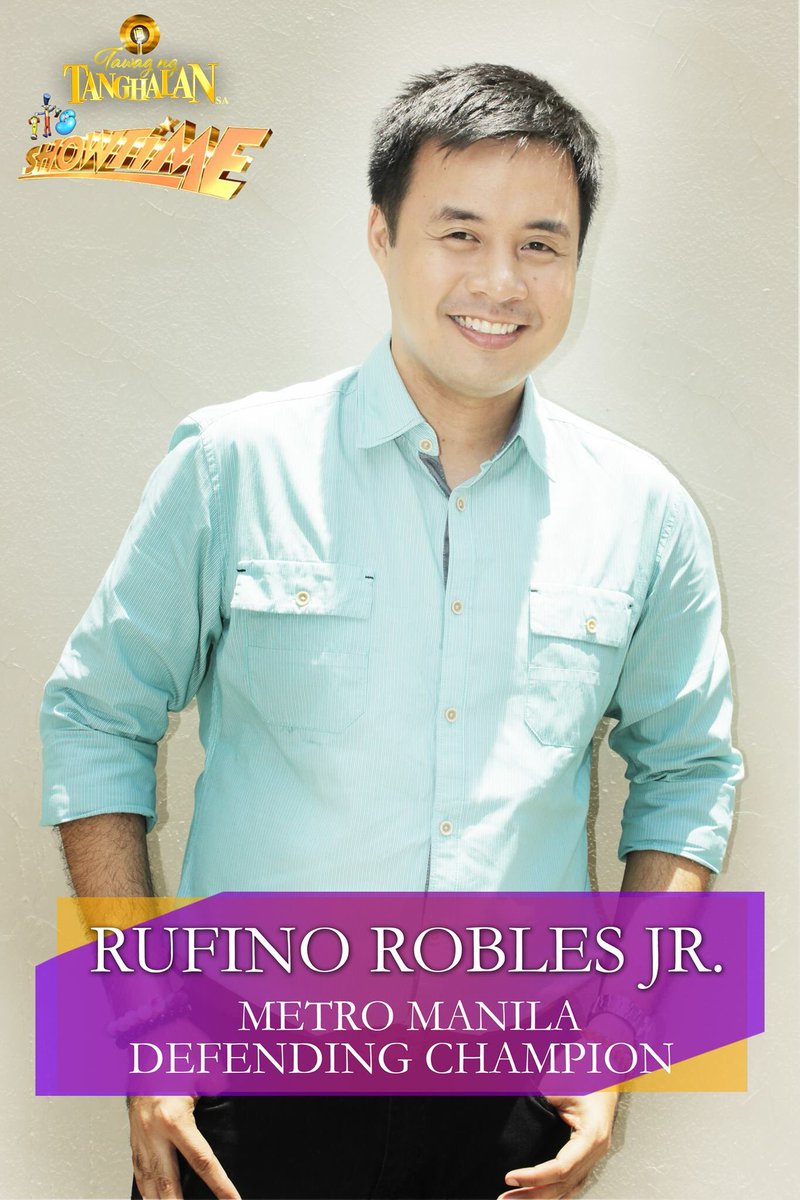 TNTABSCBN's tweet photo. Congratulations Rufino "Lucky" Robles Jr. Ikaw ang ating bagong defending Champion! #ShowtimeBUHOSabado https://t.co/F5ChakpzkX