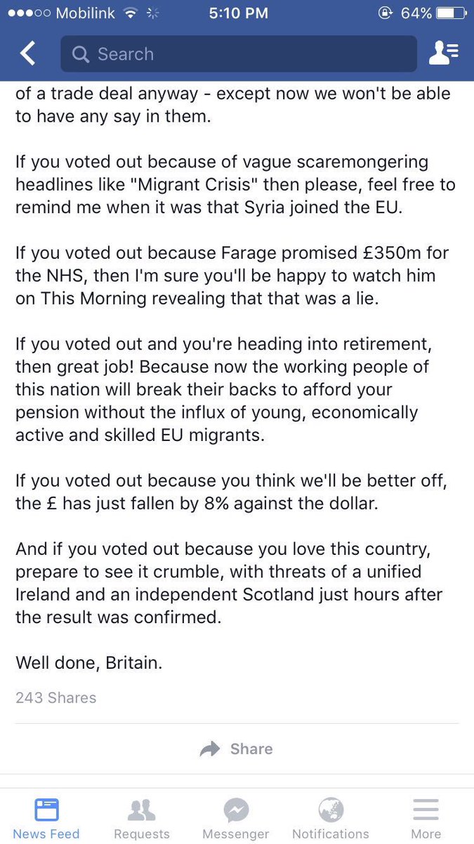 garnerweb's tweet photo. I don't know who Jamie Thompson is but I like him (or her) RT @feminizza: If you voted out..#Brexit https://t.co/n1VL256Yoe