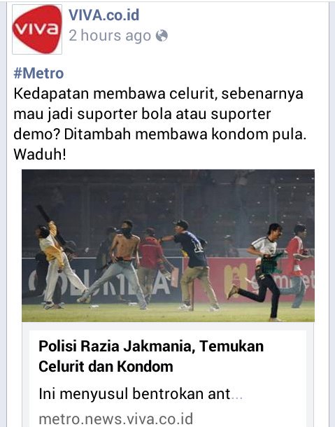 TopScorers_ID's tweet photo. Antara mau nonton bola/perang/mesum? Cc: @JakmaniaOnTweet @JaKantor2010 @OrenBarat @Ultras_Sector5 https://t.co/Ul1HslMc9u
