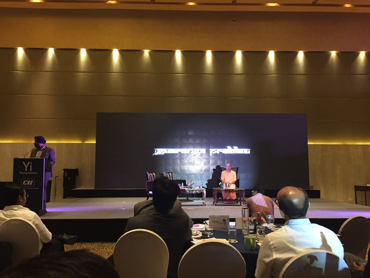 #YiYouthConclave #GameChangers Day 2 beings with Spiritual Leader Gauranga Prabhu talking on 'Curing Cancer of Mind'