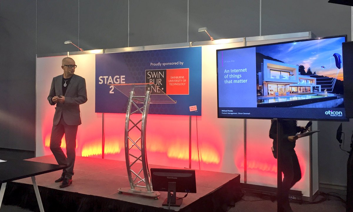 oticonaus's tweet photo. Michael Porsbo from our Denmark head office speaking about #oticonopn at #TGE2016 #oticontge https://t.co/PiLauRsnUx