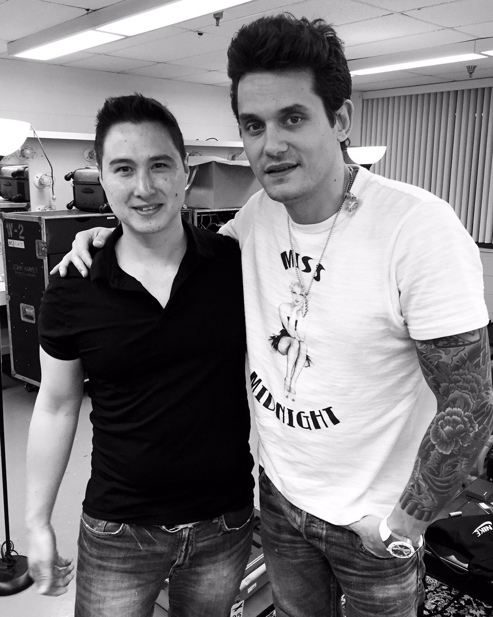 joebeleznay's tweet photo. old pic by social media standards (3 days) but @JohnMayer and I at @deadandcompany #saratogaperformingartscenter https://t.co/b8IhDDHRH2