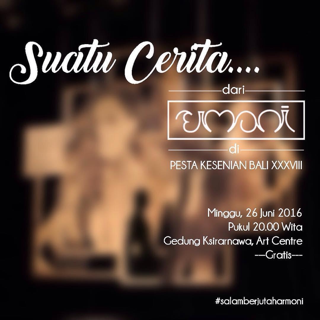 PuriNasurya's tweet photo. Next event: we'll support "Suatu Cerita" concert by @EmoniBali, June 26 2016, 8 pm at Ksirarnawa Art Center Denpasar https://t.co/rrInXQol3w