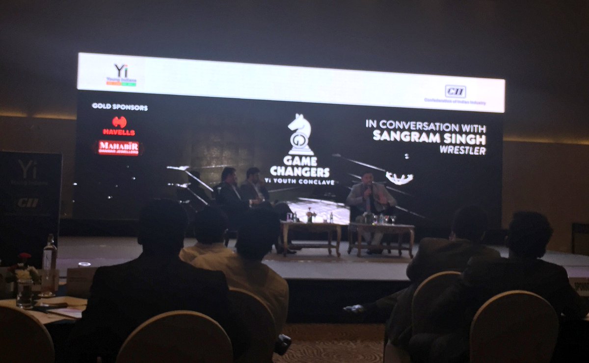 Indian Wrestling Champion &amp; Actor Sangram Singh shares his Game Changing story at #YiYouthConclave #GameChangers!