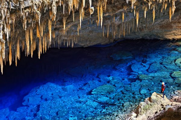Blue Lake cave, located in Bonito, a municipality in the state of Mato Grosso do Sul, midwest of Brazil