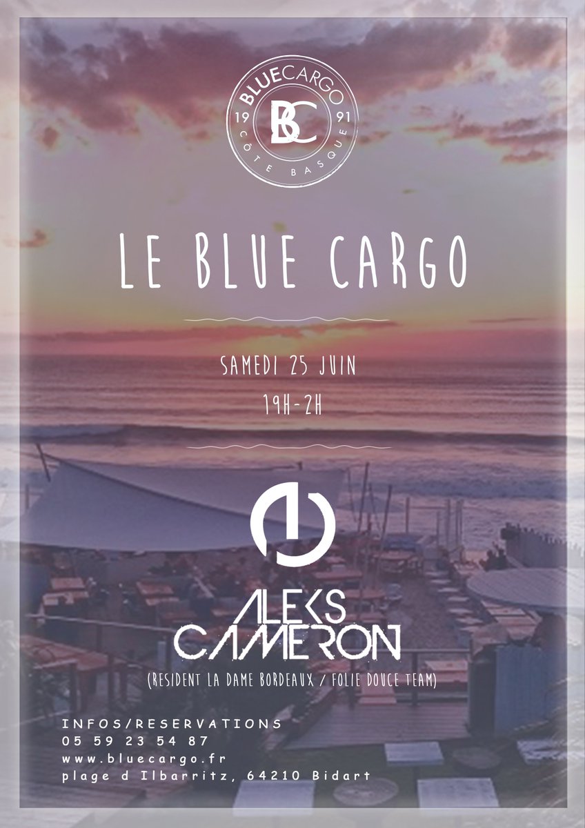 LeBlueCargo's tweet photo. Ce soir c'est Aleks Cameron qui ambiance ! 
#BLUEYOURMIND #SATURDAY https://t.co/6wTjB1YDX4