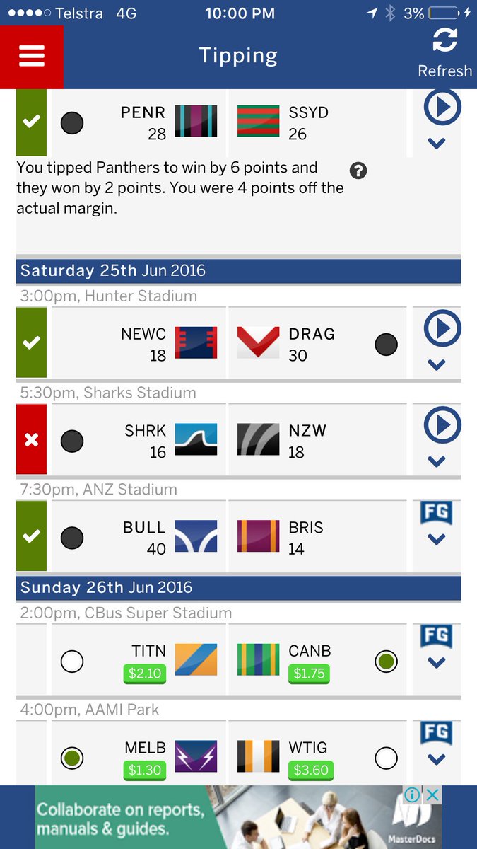 toddyholden's tweet photo. @ESPNAusNZ someone can't get it right #YouHadOneJob #espnfootytips #whatsdoing #NRLSharksWarriors #whowon #really https://t.co/58mePwkQG0