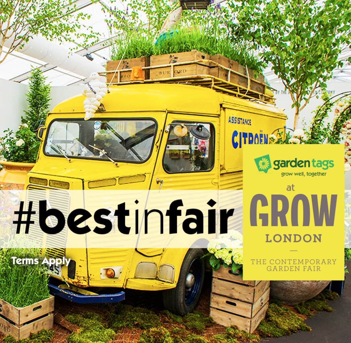 GROWLondonFair's tweet photo. Win an ipad mini. Visit the @gardentags stand to find out about the #bestinfair challenge https://t.co/z6ZGBmTMpY https://t.co/yTqFwqL8Ji