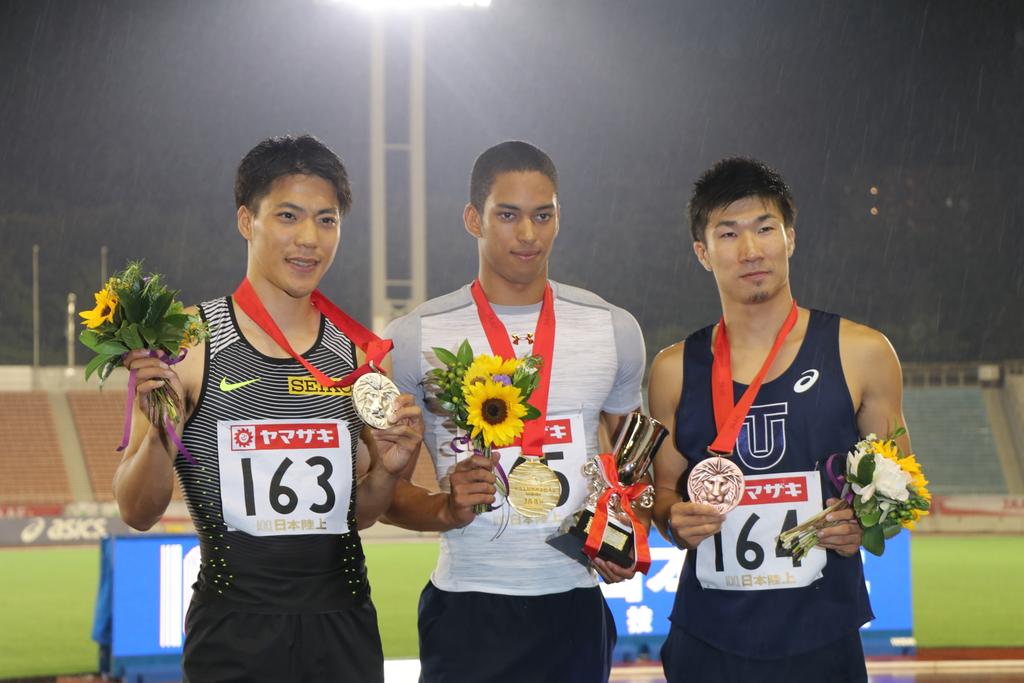 日本陸上競技連盟 100日本陸上 男子100m表彰式 T Co 46jkrgihhj Twitter