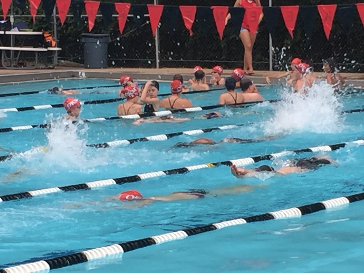 Ospreys warming up for this morning's first <a href="/swimNVSL/">Northern Virginia Swimming League</a> "A" Meet v. Lake Braddock.