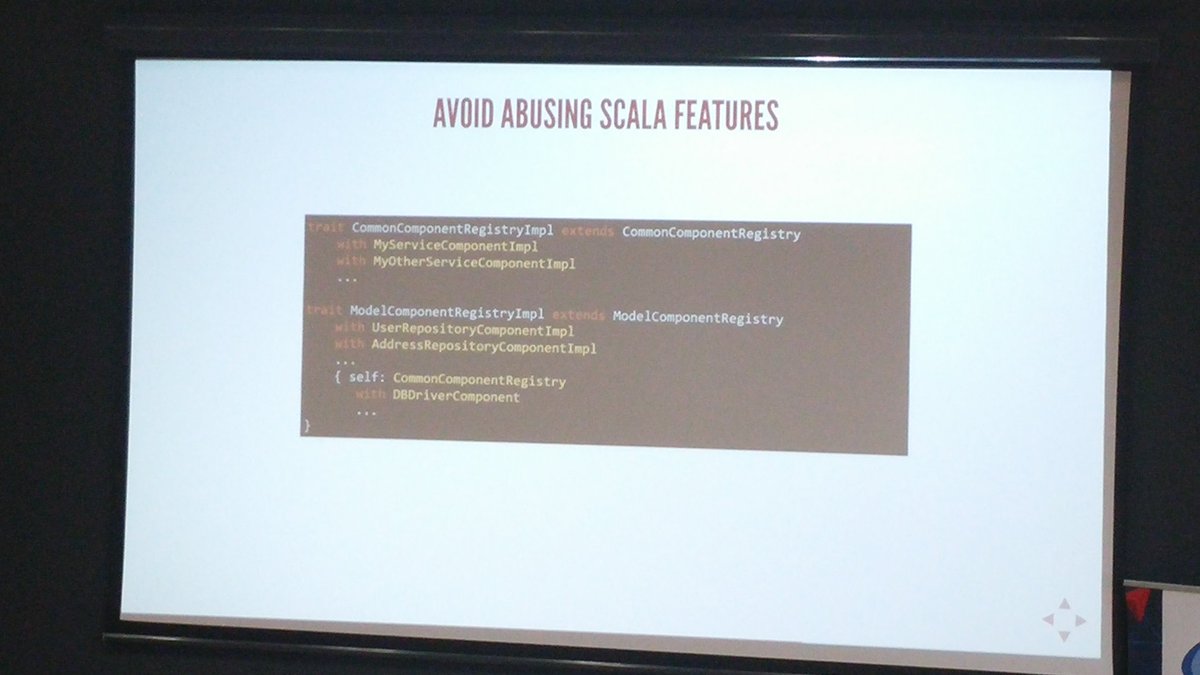 gosubpl's tweet image. Also, avoid #scala overuse... @MateuszKubuszok at #scalab conf