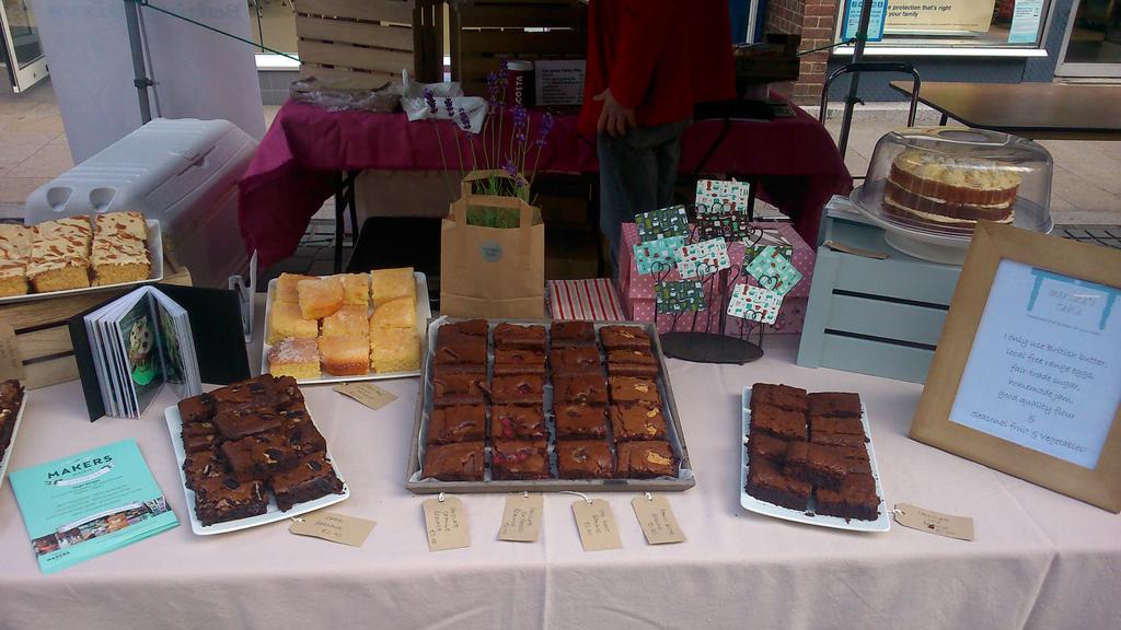 MarthaTable's tweet photo. Martha's table is at uttoxeter makers market today!  Lots of yummy chocolate brownie and gluten free goodies! https://t.co/COY3Vm7kZQ