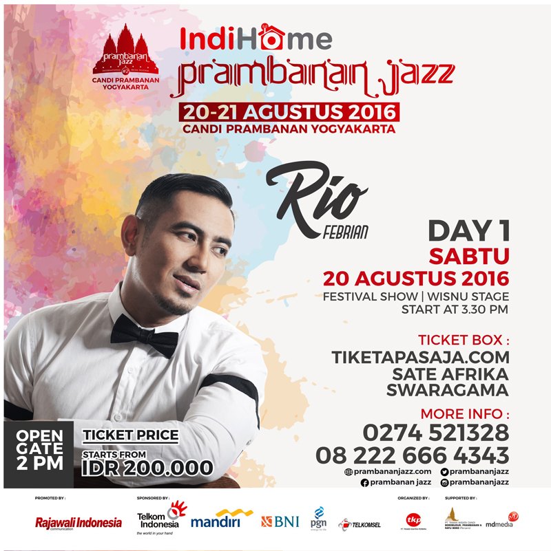 pamityang2an's tweet photo. LineUp Day #1 FestivalShow @PrambananJazz : @TrioLestari @shaggydogjogja @riofebrian25 @MarcellSiahaan https://t.co/DBMZMw46fw