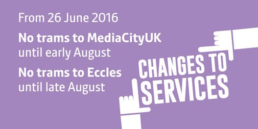 BeeNetwork's tweet photo. Upgrades to @MCRMetrolink Eccles via #MCUK line start tomorrow. Replacement bus details here https://t.co/ZvBzKvg7uL https://t.co/93tK5eMlfy
